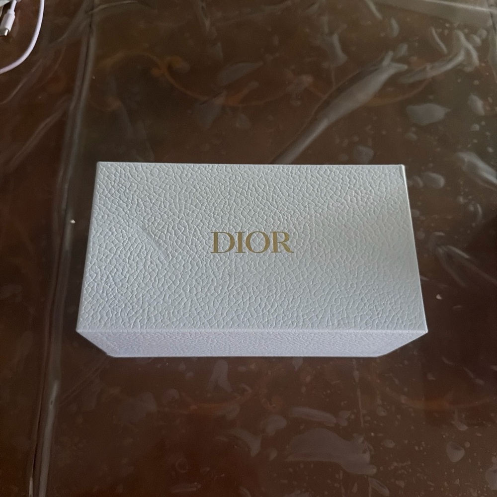 Dior White Textured Box with Gold Logo